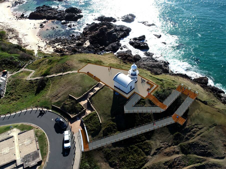 Feedback sought: The council has released a draft concept design for a boardwalk and viewing platform leading up to Tacking Point Lighthouse. Image: Port Macquarie-Hastings Council
