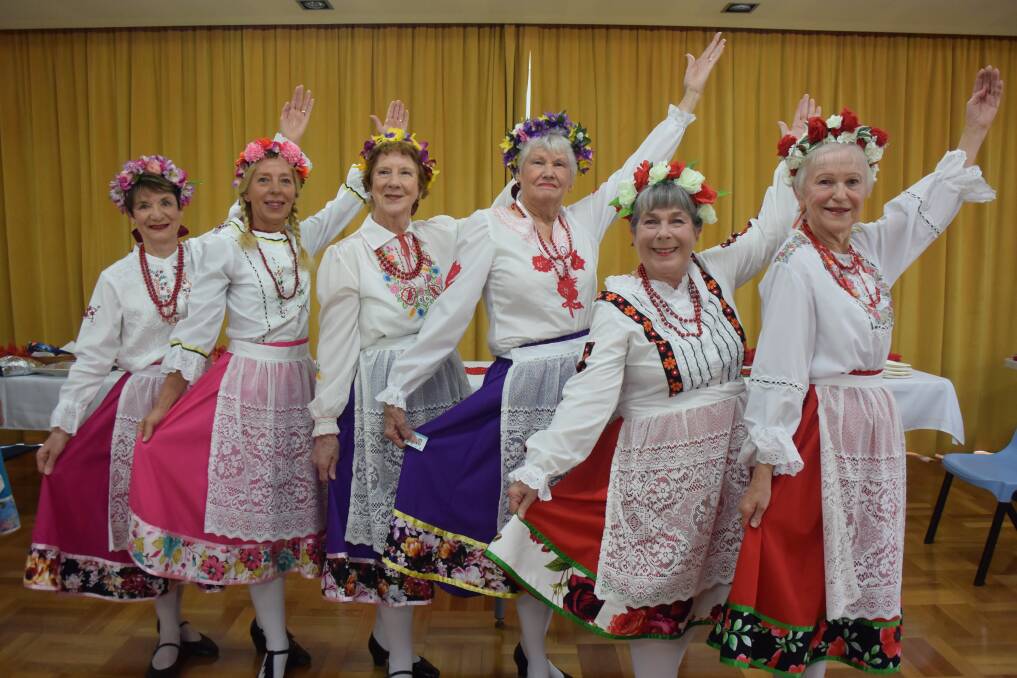 Dance group: Christine Battisson, Anja Black, Margaret Whittaker, Robyn Bell, Narelle Spooner and Irene Evans are among the U3A Multicultural Dancers.