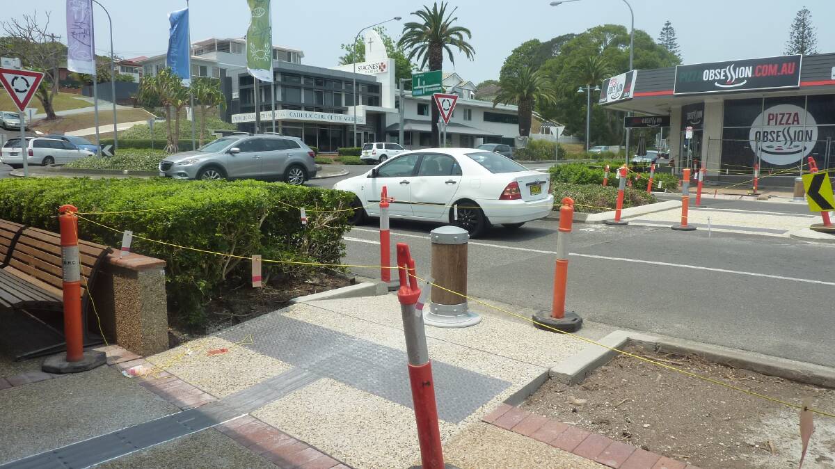CBD project: A pedestrian refuge nears completion in Port Macquarie's Hayward Street.