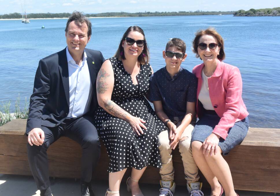 Great result: Clinical Associate Professor Carsten Palme, Suzanne Turpie, Caleb Scott and Gail O'Brien meet in Port Macquarie on November 30.