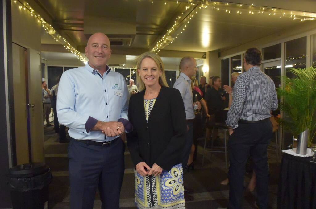 Exciting times: Port Macquarie Chamber of Commerce executive officer Mark Wilson and Charles Sturt University strategic adviser, regional development, Fiona Nash discuss collaborative business opportunities.