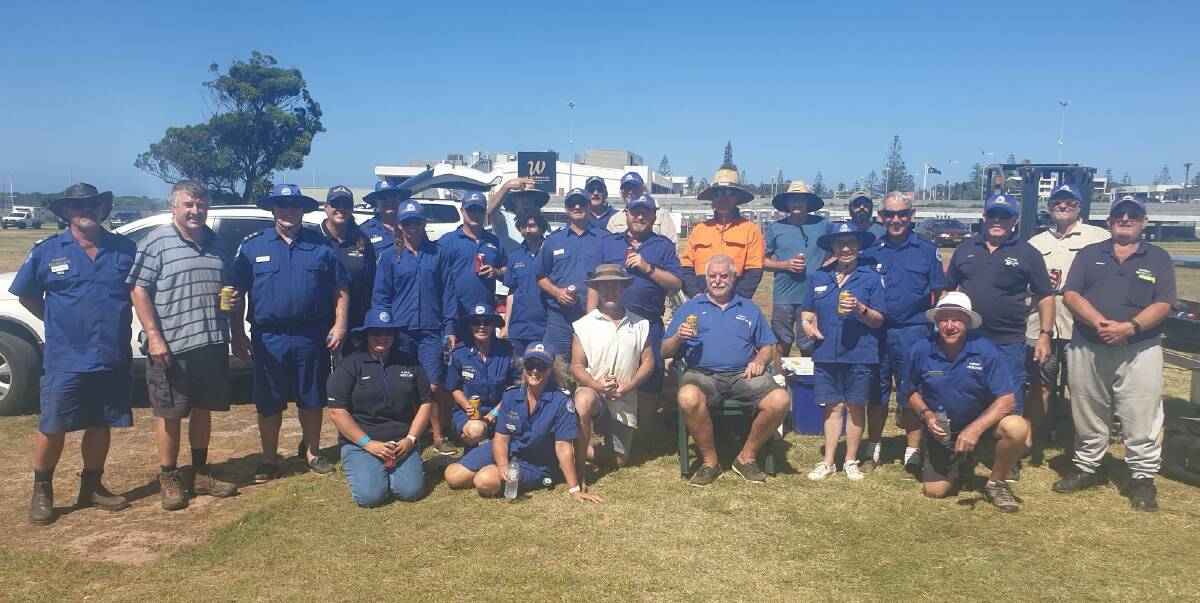 Group effort: Some of the Marine Rescue Port Macquarie members who volunteered at Hastings Summer Waves. Photo: Greg Davies