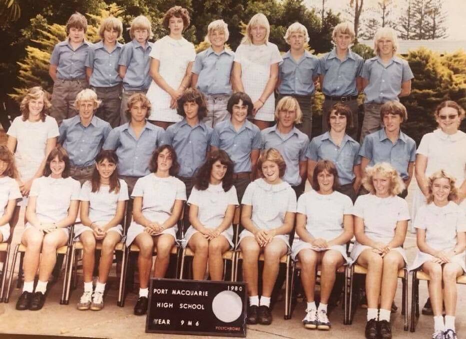 A group of Port Macquarie High School students in 1980. Photo supplied by reunion organisers