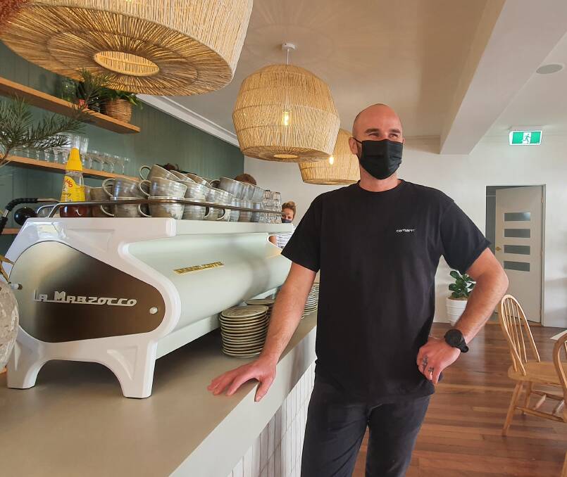 Business venture: Banks Cafe co-owner Andrew Bourke reflects on the challenges posed by the flood and COVID-19 restrictions.