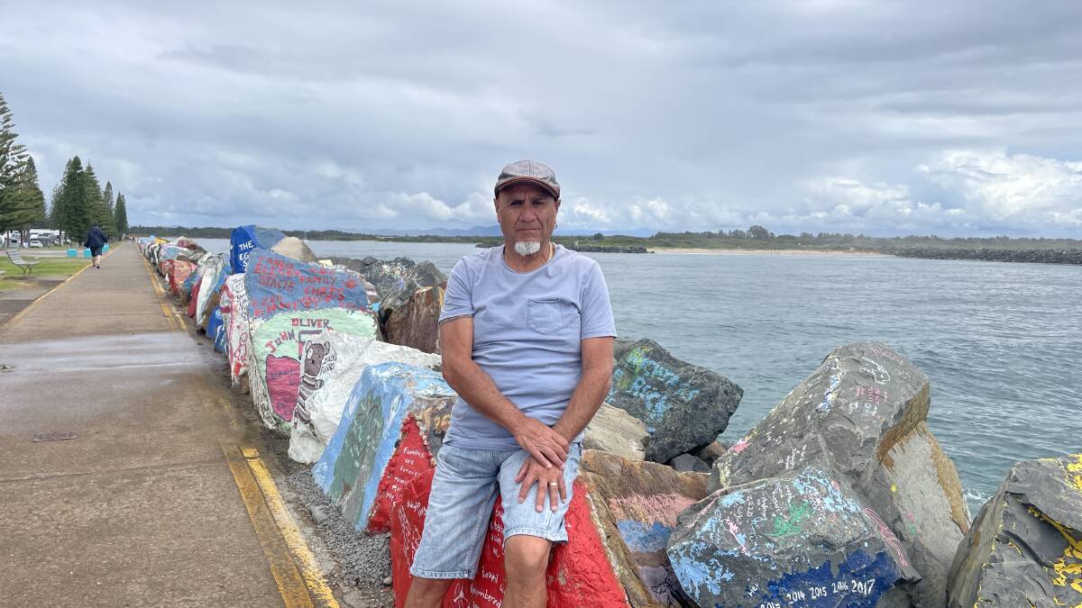 Tony Mallia walks along the breakwall every day. Picture by Lisa Tisdell