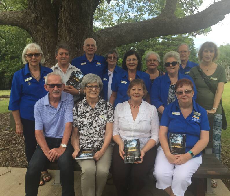 New publication: (from back left) Jennifer Mullin, Jeff Stonehouse, Rex Toomey, Shirley Atchinson, Shirley Gamack, Sue Brindley, Clive Smith, Wendy Anson, (front) David Hanly, Trysha Hanly, deputy mayor Lisa Intemann and Diane Gillespie at the book launch.