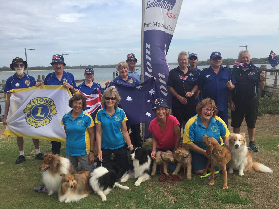 Let's celebrate: Members of Tacking Point Lions Club, Sailability Port Macquarie, Flamin' Dragons Port Macquarie, Mid North Coast Maritime Museum, Marine Rescue Port Macquarie and Port Macquarie Dog Club, with their dogs, gear up for Australia Day in Port Macquarie.
