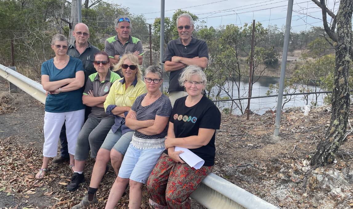 Susan Weston, Quinton Weston, Colin Livermore, Denis Dwyer, (sitting at front) Christine Livermore, Lyn Richardson, Kathryn Dwyer and Lynne Michelle voice their concerns about the proposed development. Picture by Lisa Tisdell