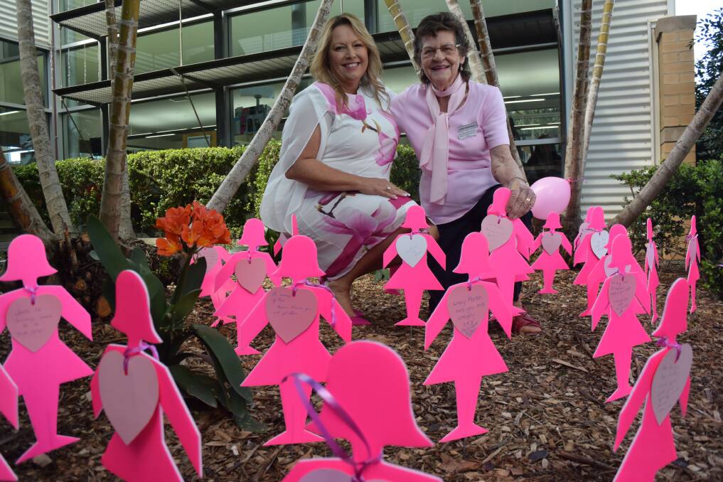 All in pink: Mayor Peta Pinson and Port Macquarie-Hastings Breast Cancer Support Group coordinator Judith Hutchesson support the mini-field of women event.