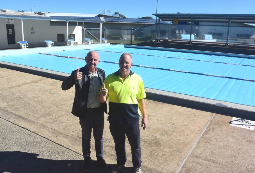 Time to comment: Port Macquarie Aquatic Centre Committee spokesperson Greg Freeman and Port Macquarie Swimming Club president Warren Phillips welcome the further community consultation on possible sites for a new aquatic facility.