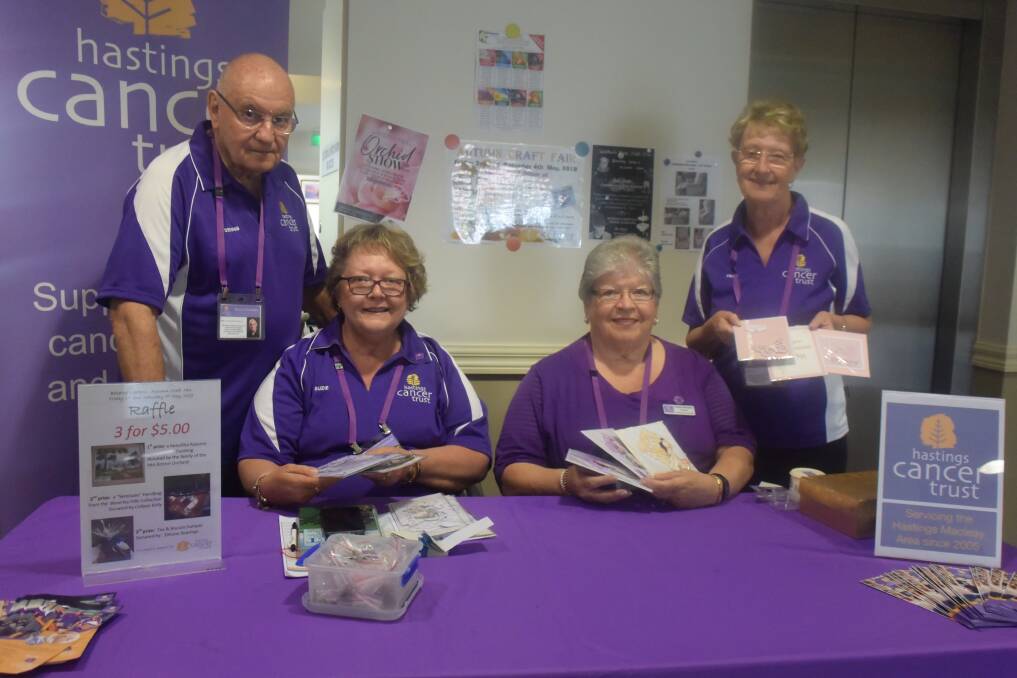 Fundraiser: Friends of Hastings Cancer Trust committee members Dennis Knudsen, Suzie Kanturek, Patricia Knudsen and Frances Brasher promote the Bellevue Gardens Autumn Craft Fair and the Hastings Cancer Trust.