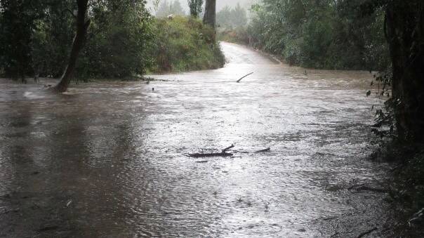 A flooded causeway on Clarefield Dungay Creek Road. Photo: Supplied