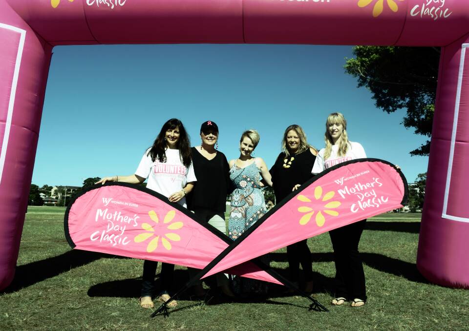 Important event: Port Macquarie Mother's Day Classic co-organiser Carmen Abi-Saab, ambassadors Bron Watson and Jess Higgins, mayor Peta Pinson and Port Macquarie Mother's Day Classic co-organiser Kylie Bulmer promote the event.