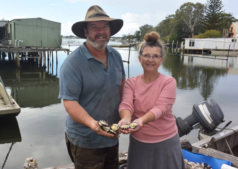Pleasing result: Graham and Jennifer Labone from Big Bay Oysters have a benchmark for their oysters after entering the Sydney Royal Fine Food Show.