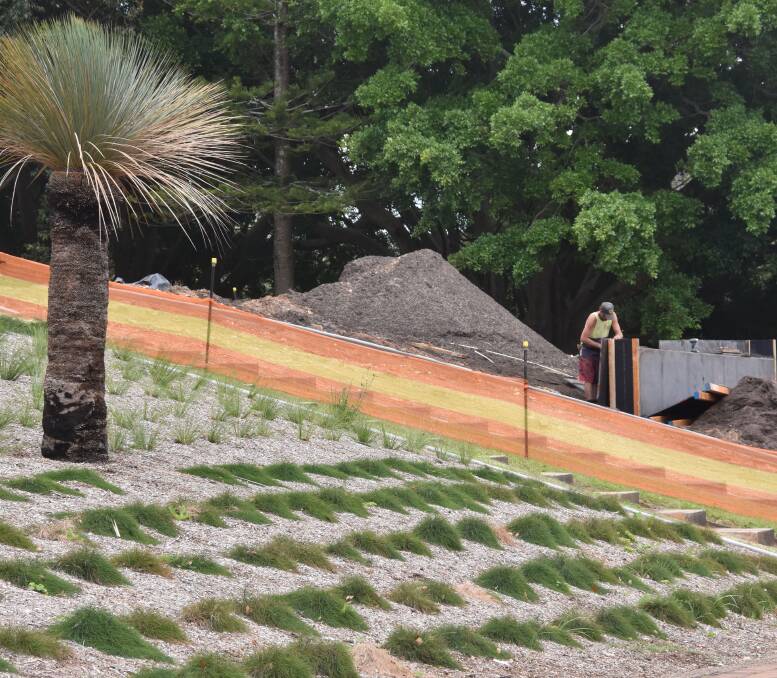 Beautification work: Low maintenance native plants are a feature of the garden, while work continues on stage two of the upgrade. The Port Macquarie Historic Cemetery was established in 1821.