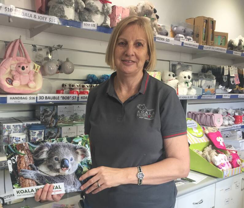 Helping our koalas: Port Macquarie Koala Hospital kiosk coordinator Lynne Booth showcases merchandise in the shop.