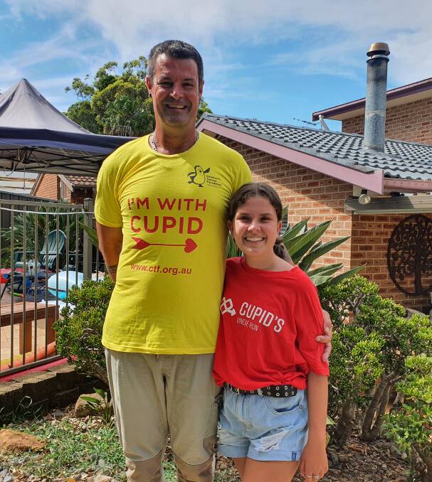 Raising awareness: Peter Kirkpatrick and his daughter Emily support the Cupid's Undie Run initiative.