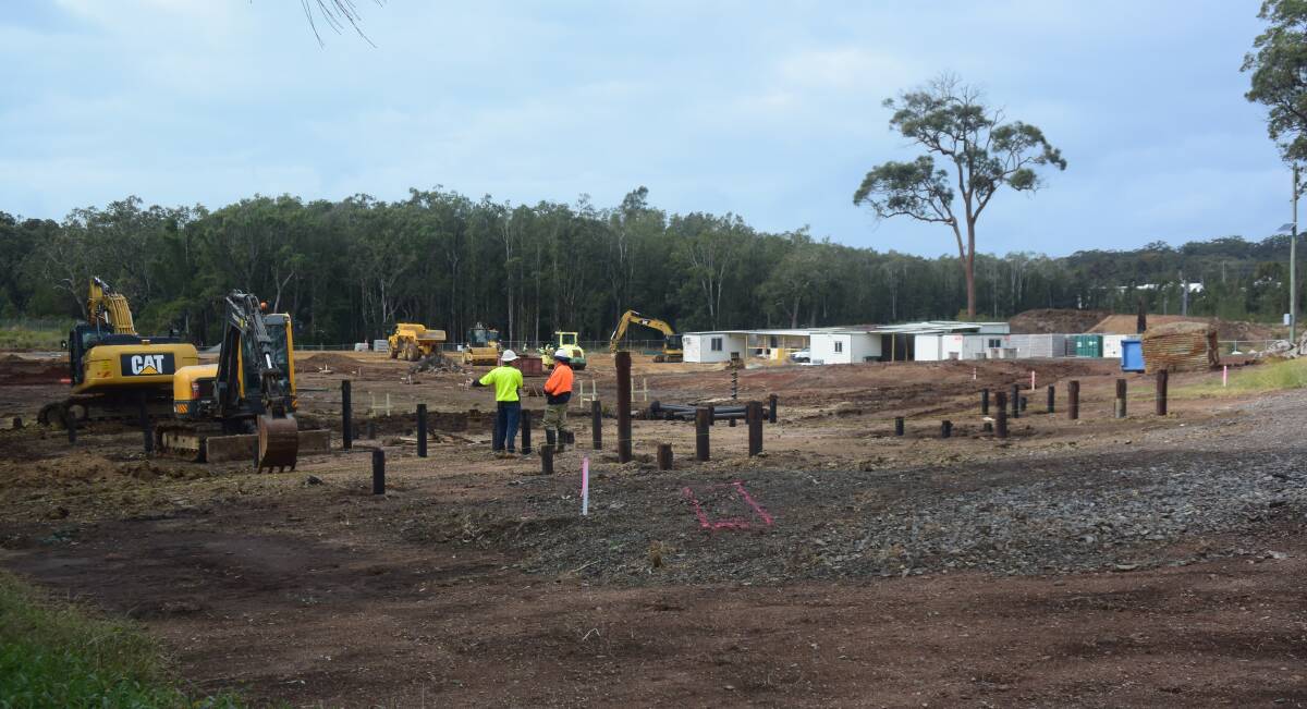 On schedule: Work continues on the Charles Sturt University Port Macquarie Campus expansion project.
