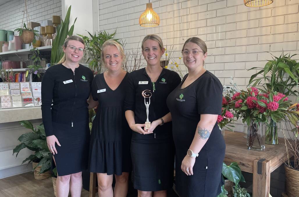 Phoebe Gee, Jess Fussell, Ashley Sargeson and Kayla Drinkwater from Touchwood Flowers are proud of the award win. Picture by Lisa Tisdell