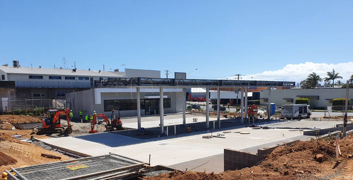 Focus of activity: Construction of the Ocean Drive/Ackroyd Street service station is only weeks away from completion.