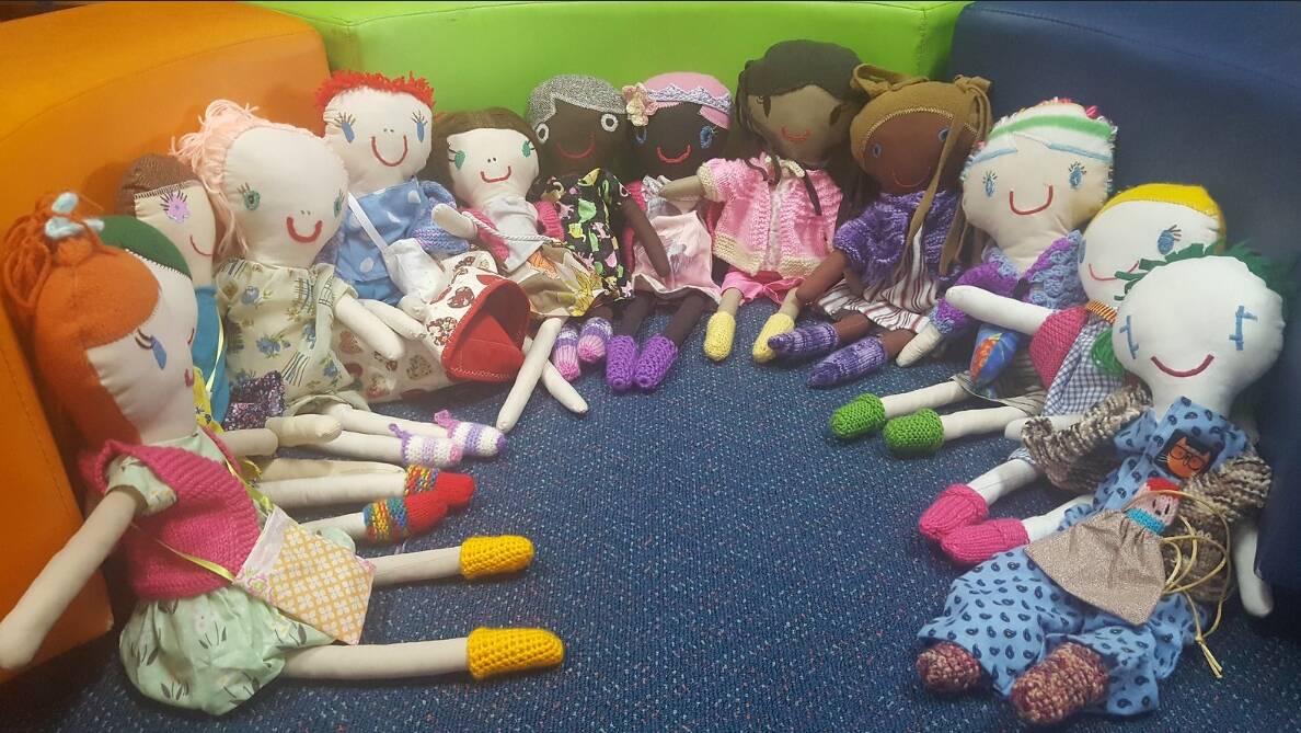 The dolls hand made by Gloucester Public School students as a gift for the Bobin students. Photo: Sarah Parker