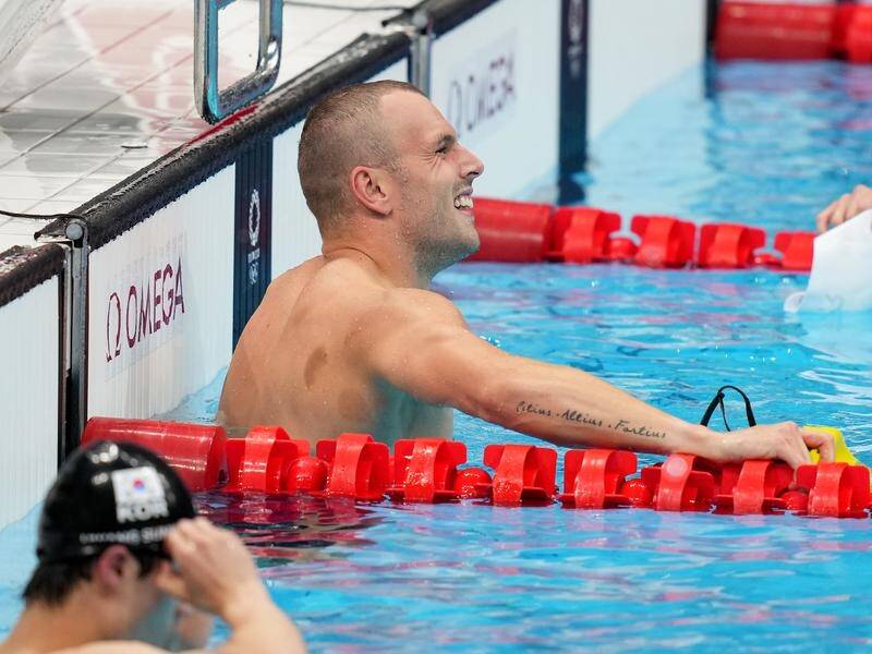 Kyle Chalmers has finished a close second to Caleb Dressel in the men's 100m freestyle in Tokyo.