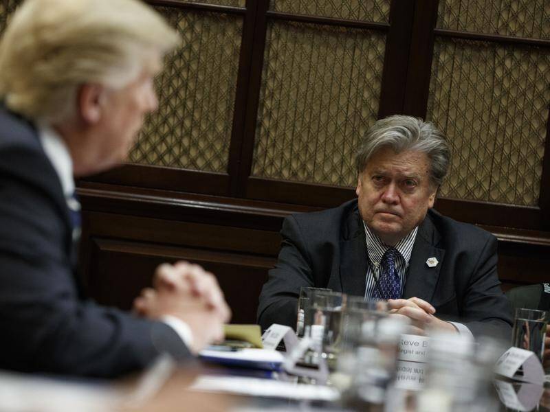 Long-time Trump ally Steve Bannon has continually pushed false claims about the 2020 US election. (AP PHOTO)