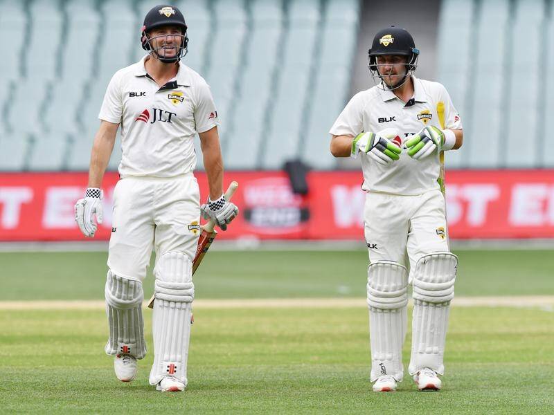 Shaun Marsh (L) has ensured his Test place after making 163no for WA in the Shield win over SA.