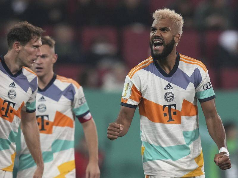 Eric Maxim Choupo-Moting netted twice in Bayern Munich's 5-2 second-round cup win at Augsburg. (AP PHOTO)