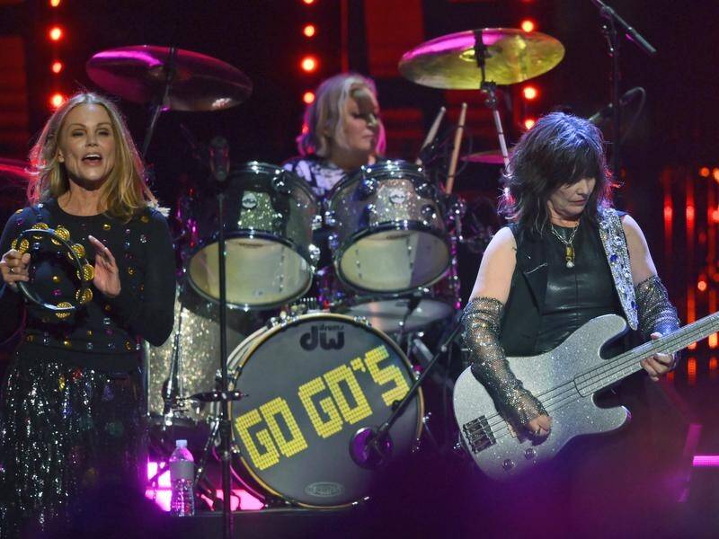 The Go-Gos (pictured), rapper LL Cool J, and electronic pioneers Kraftwerk were among the inductees.