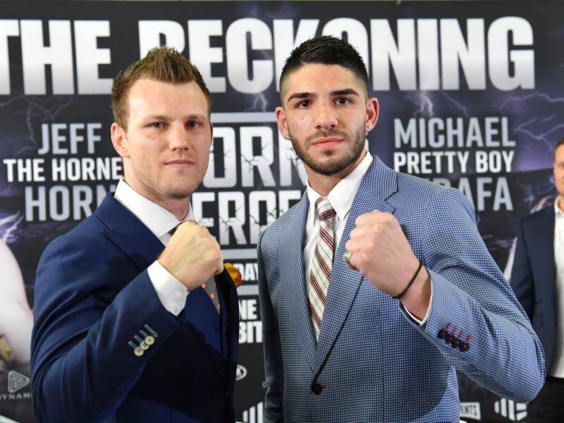 Jeff Horn (l) and Michael Zerafa (r) will face off for the second time in Brisbane on Friday.
