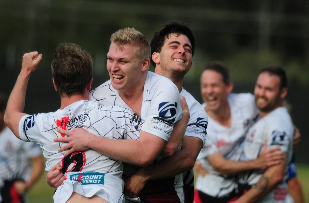 Found the net:?Redbacks celebrate Daniel Trompert's goal on Saturday. He s second from left.