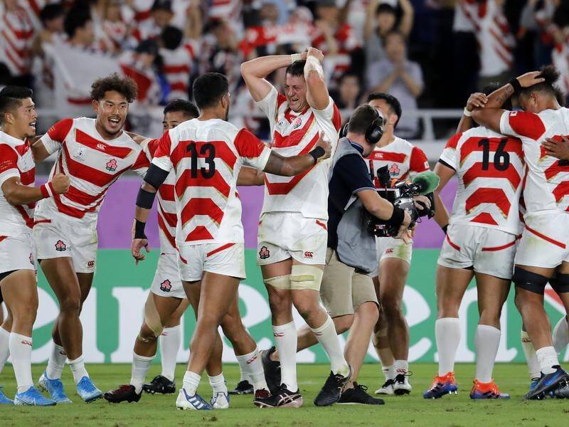 Japan have claimed a 28-21 victory over Scotland to march into the Rugby World Cup quarter-finals.