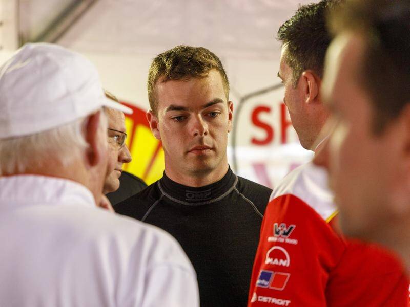 Championship leader Scott McLaughlin (c) was third-fastest in Friday practice for the Sandown 500.