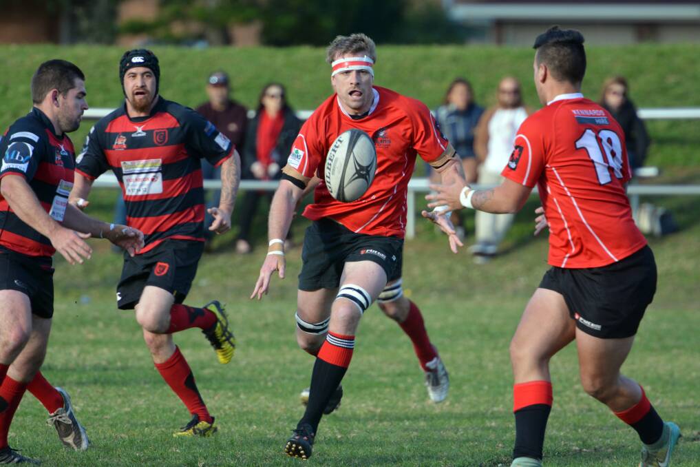 Skipper leading from the front: Chris Geary, pictured here playing against Coffs Snappers at Stuart Park, had a great game against the same opposition in the preliminary Mid North Coast rugby final on Saturday.