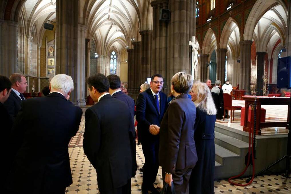 Daniel Andrews leader of the opposition arrives for the service. Photo: Eddie Jim
