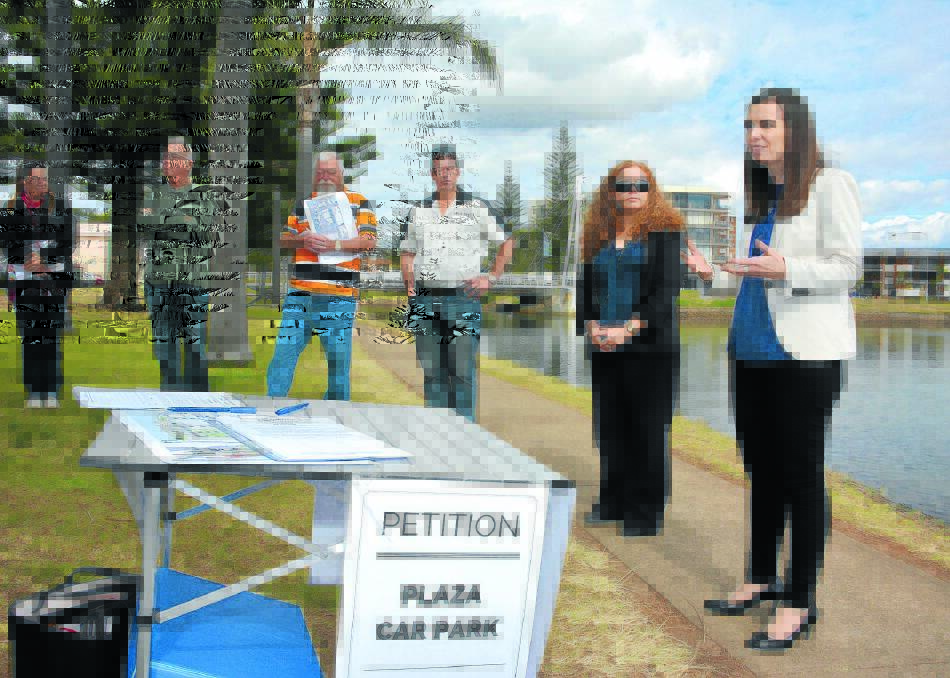 What next: Members of the public raised their concerns about the sale of the Plaza car park with Port Macquarie Country Labor's Kristy Quill and Hon. Courtney Houssos.