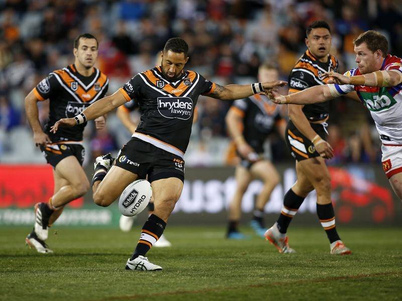 Benji Marshall started at dummy-half for the first time ever in the Tigers' clash with Newcastle.