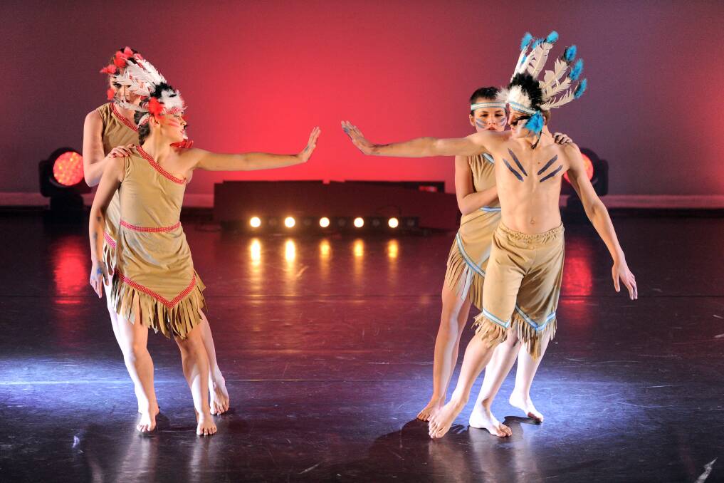 Emotional dance: SCAS students Eloise Cox and Jett Ramsay, perform in Sydney last Sunday.