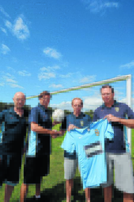 Bright future: Port FC vice president Craig Johnson, former coach Tony Wilson, new coach Mick Brown and president Chris Barlow are excited about a new season. Pic: PETER GLEESON