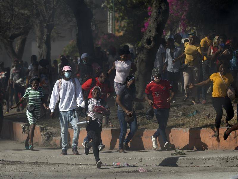 Police have fired on protesters demanding salary increases in Port-au-Prince, Haiti.