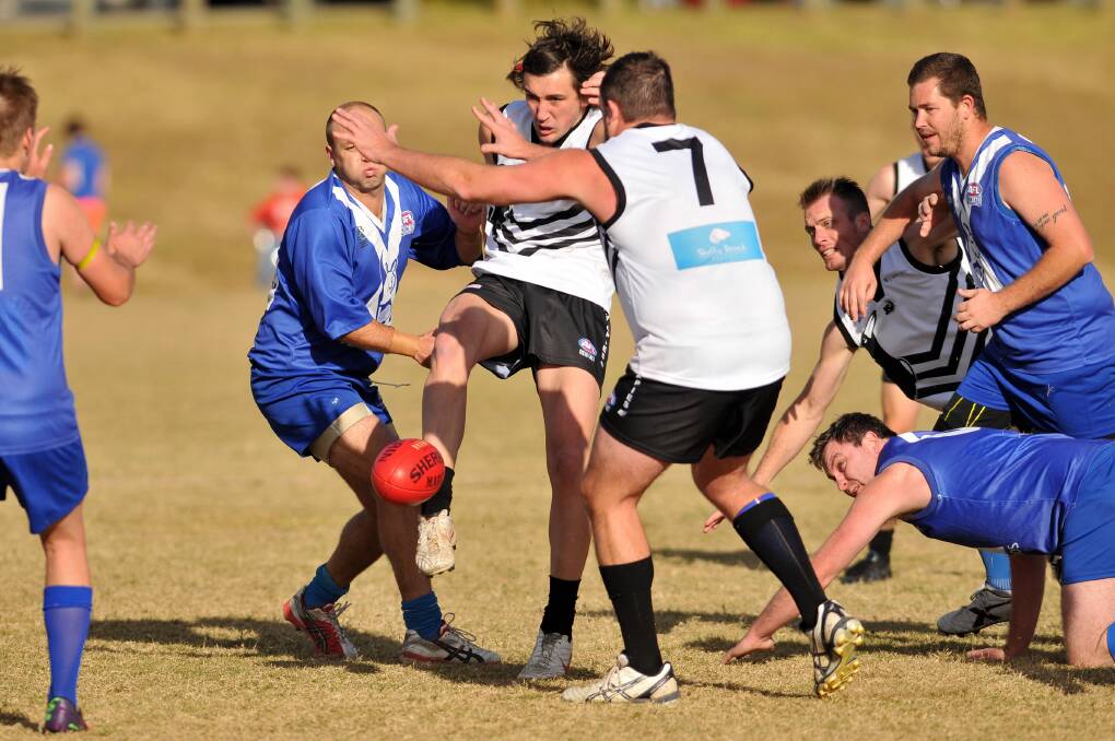 Double: Kyle Lynch booted a pair for Port Macquarie Magpies on Saturday.
