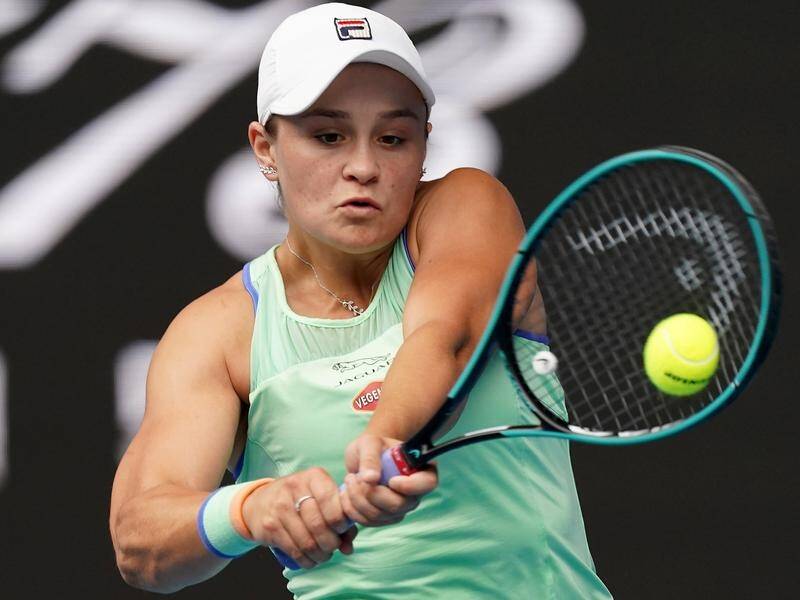 Ashleigh Barty has marched into the last 16 at the Australian Open.