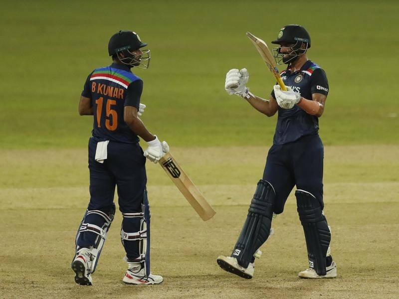 Deepak Chahar (right) scored an unbeaten half-century in India's ODI victory over Sri Lanka.