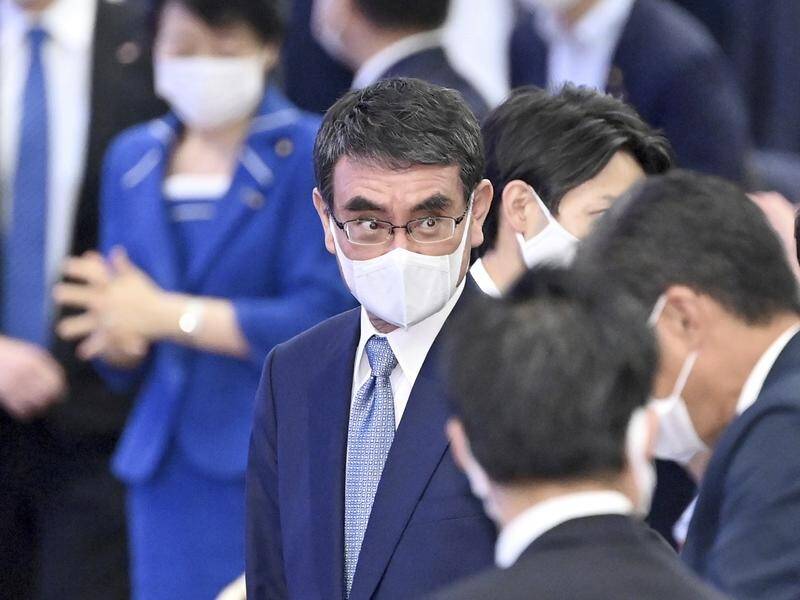 Japan's vaccine minister Taro Kono has the highest numbers in public polls to become prime minister.