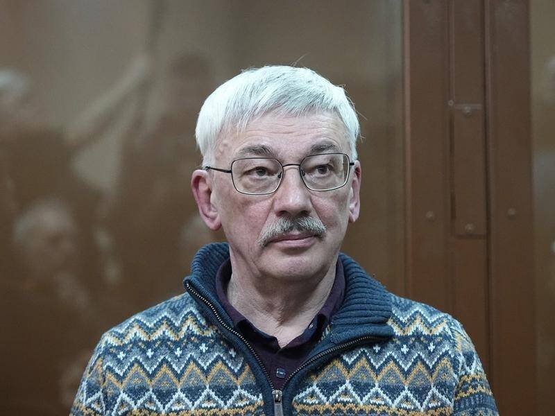 Oleg Orlov decried the "strangulation of freedom" in Russia before being sentenced to prison. (AP PHOTO)