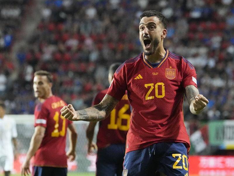 Joselu scored a late winner against Italy to send Spain to the Nations League final against Croatia. (AP PHOTO)