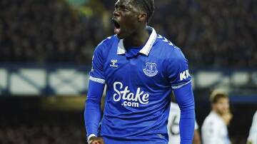 Everton's players such as Amadou Onana can celebrate after their 10-point penalty was cut to six. (AP PHOTO)