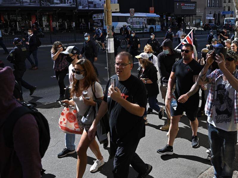 A major police operation kept numbers low at an anti-lockdown protest in Sydney.