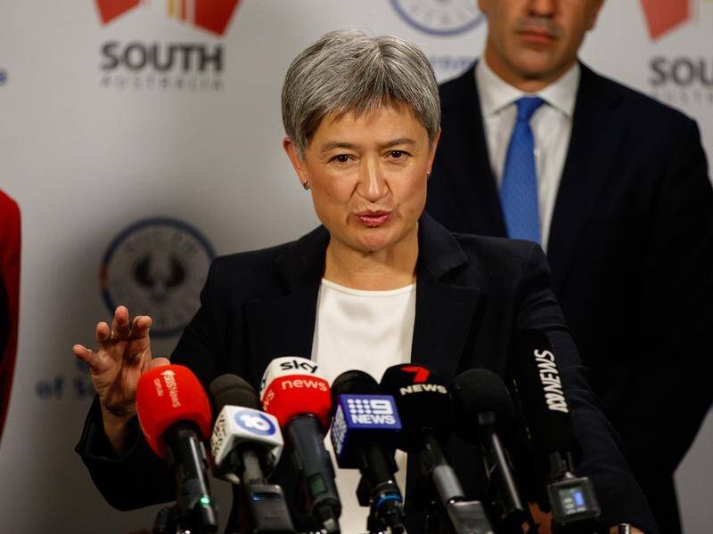 Penny Wong will reflect on her first year as foreign affairs minister at the National Press Club. (Matt Turner/AAP PHOTOS)